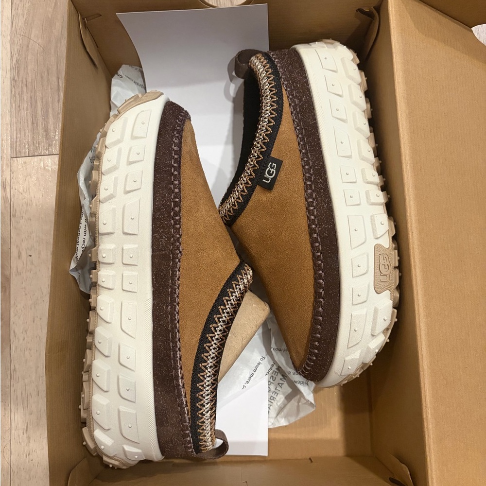 UGG Tan and Cream Casual Slip-Ons